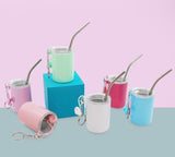 3oz mini stainless steel tumbler keychains with lids and metal straws_nina