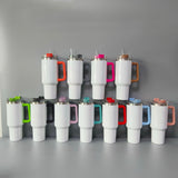 40oz H1.0 white blank sublimation quencher tumblers with colored lids and handles_nina