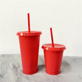 16oz 24oz colorful plastic cups with lids and straws_nina