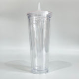 Rts usa_24oz double wall plastic acrylic boba bubble pre-drilled snow globe Leak proof tumblers_nina