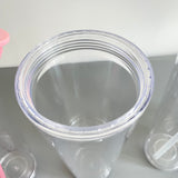 blank 16oz 24oz predrilled snow globe double walled Insulated plastic acrylic cold cups tumbler_nina