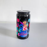 Rts usa_16oz solid glossy black borosilicate beer glass soda can for UV DTF wraps vinyl_nina