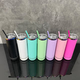 20oz matt colored macaron rainbow underneath straight speaker tumblers_nina