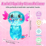 holographic glitter cartoon axolotl salamander soft rubber squishy stress relief toys_nina
