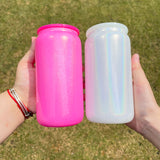 Rts usa_16oz holographic shimmer glitter blank sublimation rainbow glass cans with colorful lids_nina