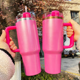 40oz copper rainbow plated blank sublimation winter pink glitter H2.0 quencher tumblers_nina