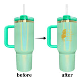 Rts usa_40oz glosy mirror gold plated glitter holographic shimmer H2.0 quencher tumblers for laser engrave_nina