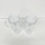 Rts usa_Pre-drilled 40oz clear snowglobe plastic mug with Lid, Straw, Stopper for Glitter and UV DTF wraps_nina
