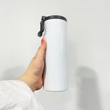 20oz full print gloss white skinny straight tumbler water bottle with flip top sports lid_nina