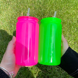 Rts usa_16oz neon colored blank sublimation beer glass cans for UV DTF wraps _nina