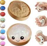 Rts usa_Colorful soft squeeze decompression Dumpling Stress Balls toys with Steamer Box_nina