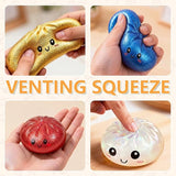 Rts usa_Colorful soft squeeze decompression Dumpling Stress Balls toys with Steamer Box_nina