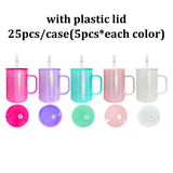 Rts usa_17oz holographic shimmer glitter camper glass coffee travel mugs with colored lids_nina