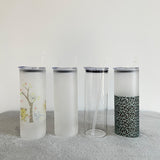 Rts usa_25oz straight blank sublimation frosted clear glass tumblers_nina