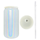 Rts usa_16oz holographic shimmer glitter blank sublimation rainbow glass cans with colorful lids_nina