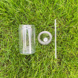 Rts usa_16oz 20oz clear transparent plastic acrylic PP beer glass soda can with lid and straw_nina