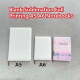 White Sublimation Blanks DIY Craft PU leather full printing Journal Diary A4 A5 A6 B5 Lined notebook_nina