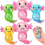 holographic glitter cartoon axolotl salamander soft rubber squishy stress relief toys_nina