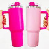 30oz 40oz powder coated flamingo camelia barbie hot pink flip straw water bottle tumblers_nina