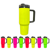 Rts usa_mirror black plated underneath 40oz H2.0 NEON colored blank sublimation tumbler mugs_nina