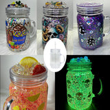 Rts usa_double walled blank clear snow globe glitter 20oz plastic can mason jar acrylic mugs with handle_nina