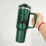 H2.0 40oz Christmas red Green sublimation glossy Metallic look tumblers_nina