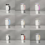 40oz H2.0 white blank sublimation tumblers with colorful lids and handles_nina