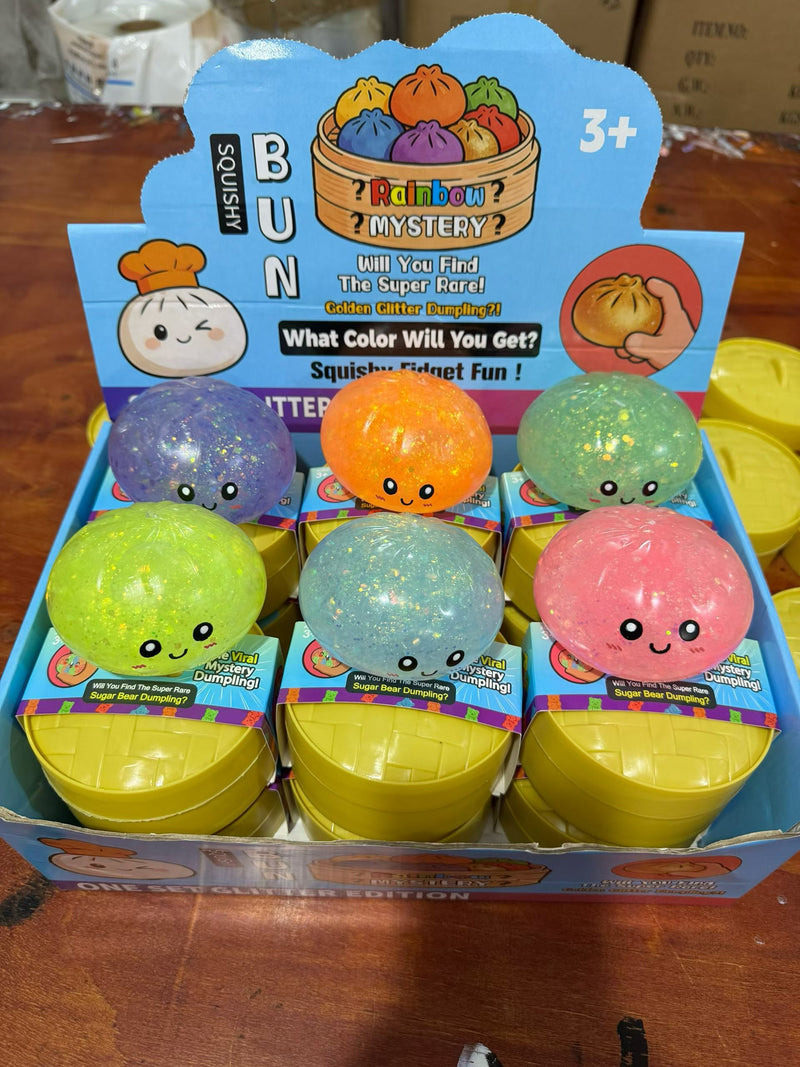 Rts usa_Colorful soft squeeze decompression Dumpling Stress Balls toys with Steamer Box_nina