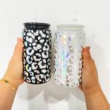 Rts usa_16oz holographic leopard cheetah print beer glass cans_nina