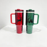 H2.0 40oz Christmas red Green sublimation glossy Metallic look tumblers_nina