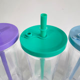 Rts usa_24oz double wall plastic acrylic boba bubble pre-drilled snow globe Leak proof tumblers_nina