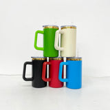 Rts usa_Christmas mirror gold 20oz coffee mugs with plastic handle_nina