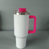 40oz H1.0 white blank sublimation quencher tumblers with colored lids and handles_nina