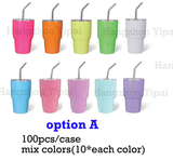 2oz blank sublimation stainless steel colored shot glass tumblers with lid and straw_nina