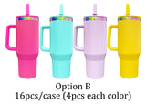 Rts usa_40oz H2.0 flip straw leak proof powder coated rainbow plated tumblers_nina