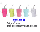 2oz blank sublimation stainless steel colored shot glass tumblers with lid and straw_nina