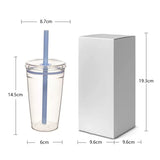 450ml 16oz clear plastic cups with colored straws for UV DTF wraps_nina