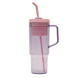 40oz clear plastic tumbler mugs with strainer sieve and detachable silicone straw caps_nina
