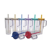 40oz clear plastic tumbler mugs with color lids and straws_nina