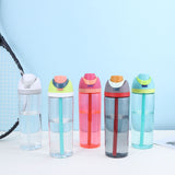 Owala Style 25oz clear frosted plastic water bottles with flip straws_nina