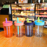 Owala Style 15oz clear plastic bottles with silicone straws_nina