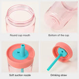 Owala Style 15oz clear plastic bottles with silicone straws_nina