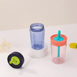 Owala Style 15oz clear plastic bottles with silicone straws_nina