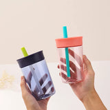 Owala Style 15oz clear plastic bottles with silicone straws_nina