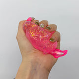 holographic glitter cartoon axolotl salamander soft rubber squishy stress relief toys_nina