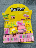 Slow bounce Realistic small TPR Yellow Pink Butter Stick squishy toys_nina