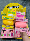 Slow bounce Realistic small TPR Yellow Pink Butter Stick squishy toys_nina
