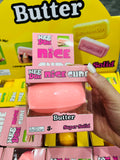 Slow bounce Realistic small TPR Yellow Pink Butter Stick squishy toys_nina