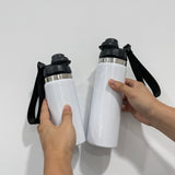 16oz 20oz adult kids white blank sublimation double wall vacuum insulated stainless steel water bottles with strap flip top lids_nina