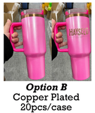 40oz copper rainbow plated blank sublimation winter pink glitter H2.0 quencher tumblers_nina